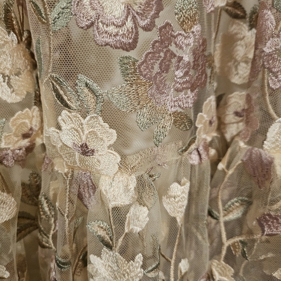 NWT Monique Lhuillier Size 12 Floral Embroidered Gown Maxi Long Formal Dress - Picture 4 of 8